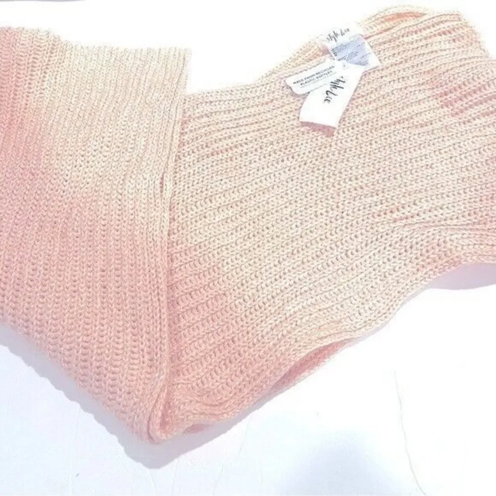 New Style & Co Solid Ribbed Muffler Scarf blush.